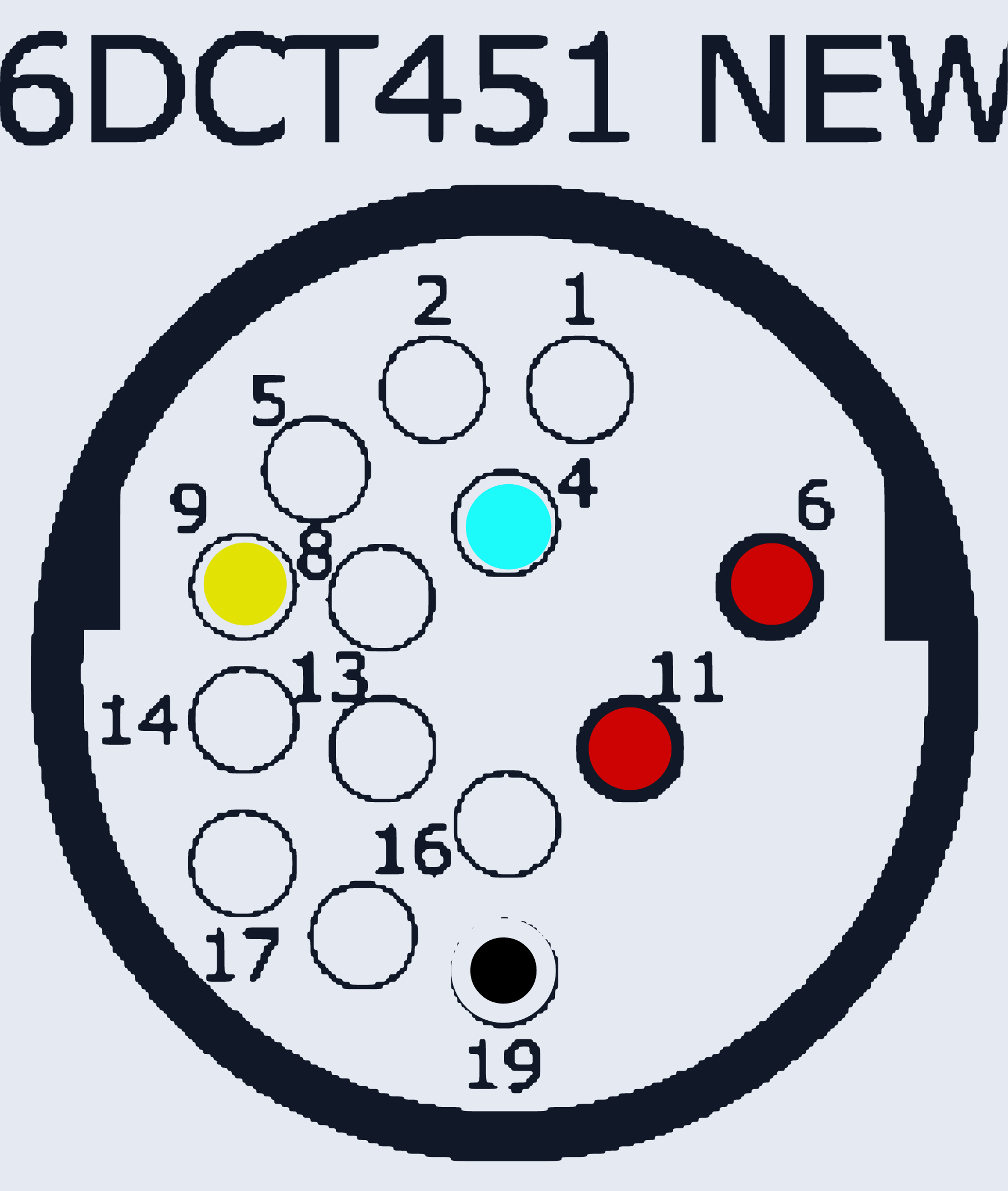 Распиновка 6DCT451 NEW TCU (Getrag) — схема разъёма