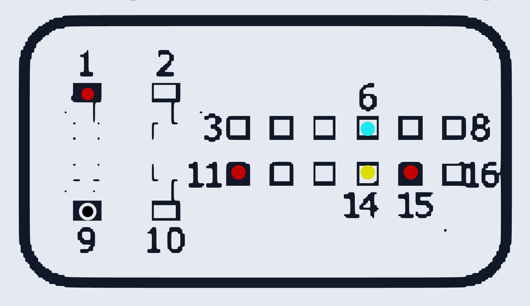 Распиновка AF40-6/AM6/AWF21/AW6A-EL/AW55/TF-73SC/TF-80SC/TF-81SC TCU — схема разъёма