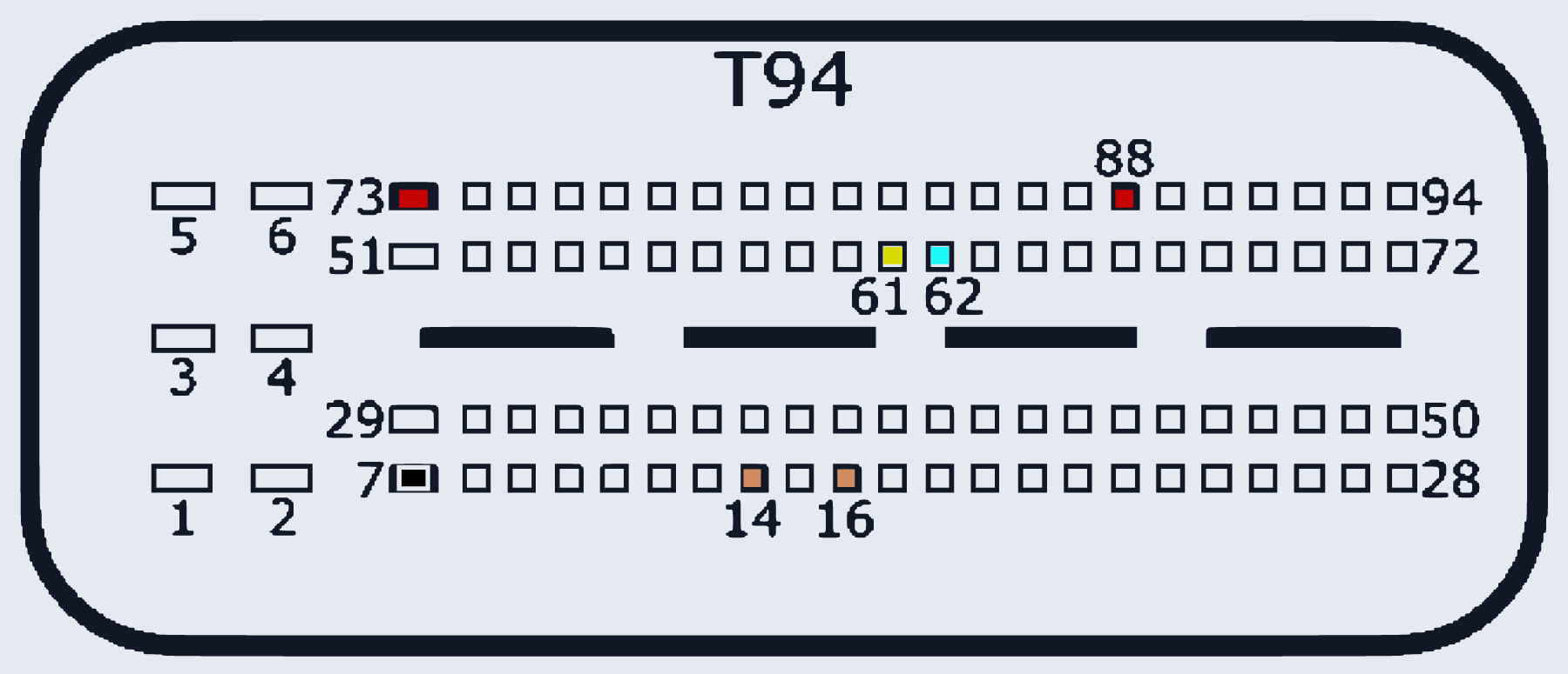 Распиновка Bosch DCU17PC01 TC1766 (CK41) (AdBlue Control Unit, Ford/Mercedes-Benz) — не Engine Control Unit — схема разъёма