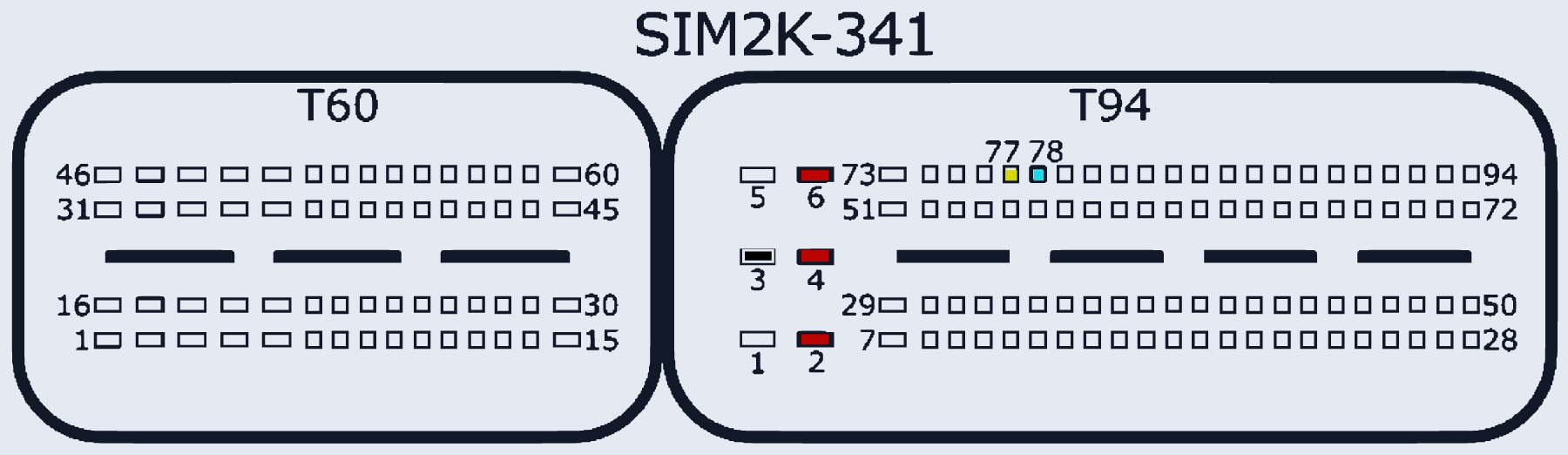 Распиновка Kia/Hyundai SIM2K-341 — схема разъёма