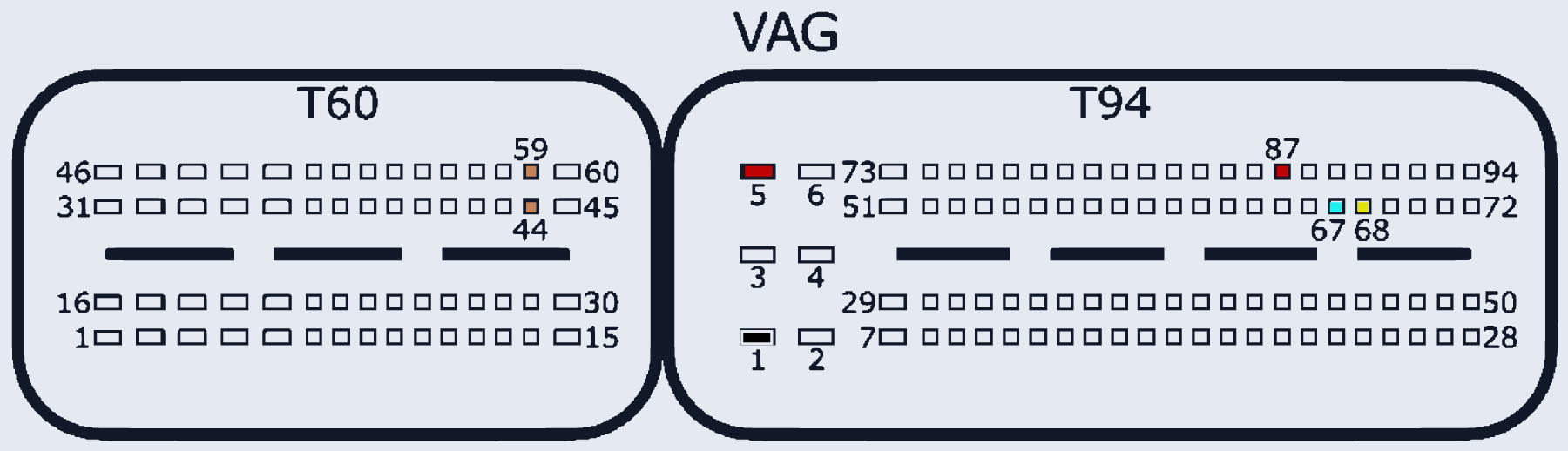 Распиновка Bosch MED17.1.6 TC1797 (VAG) — схема разъёма