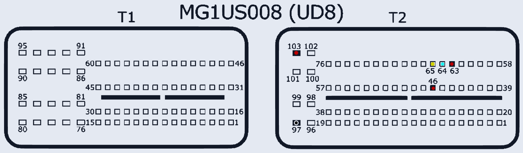 Распиновка Bosch MG1US008 (UD8) / MG1US018 (UD8PRO) / MG1US028 / MG1US708 (China MG1) — схема разъёма