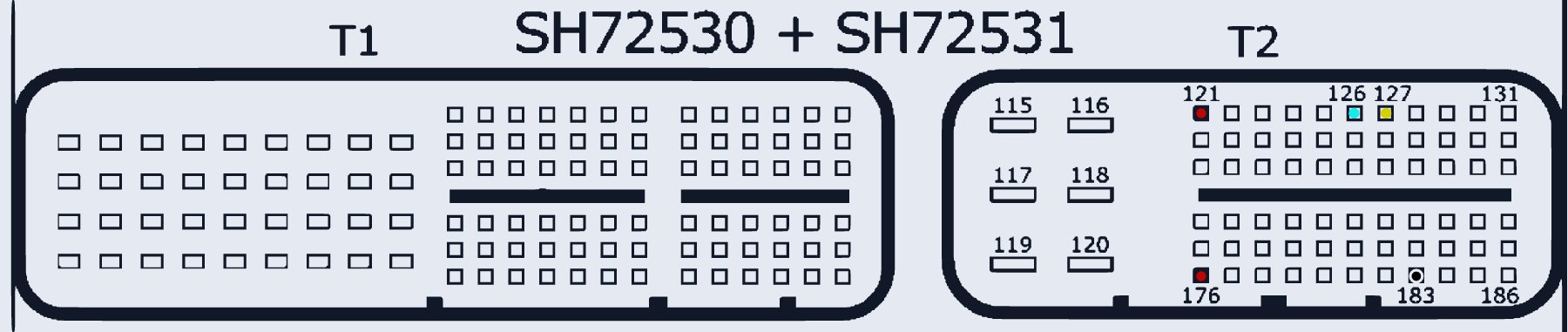 Распиновка Denso SH72530/SH72531 (Nissan) — схема разъёма
