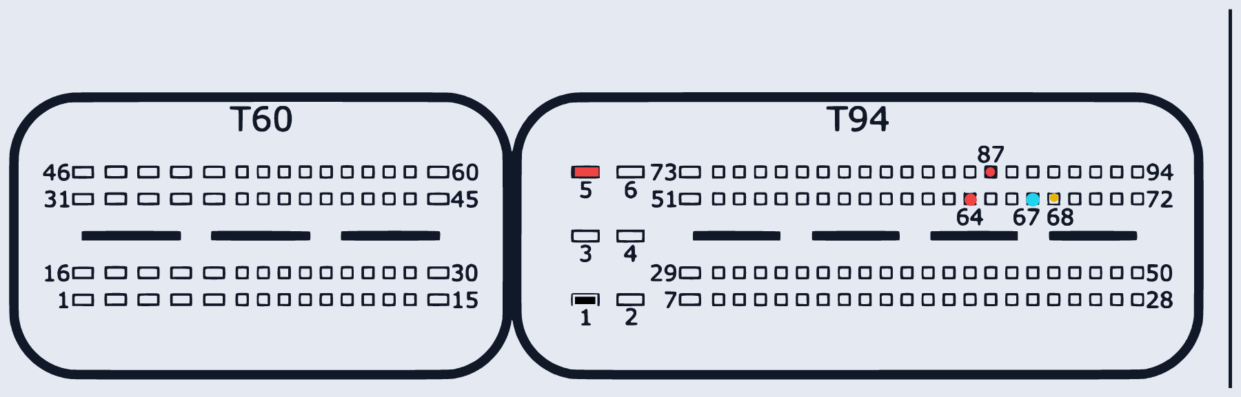 Распиновка SIMOS8.6 BSL (Audi, bootloader/BSL режим) — схема разъёма