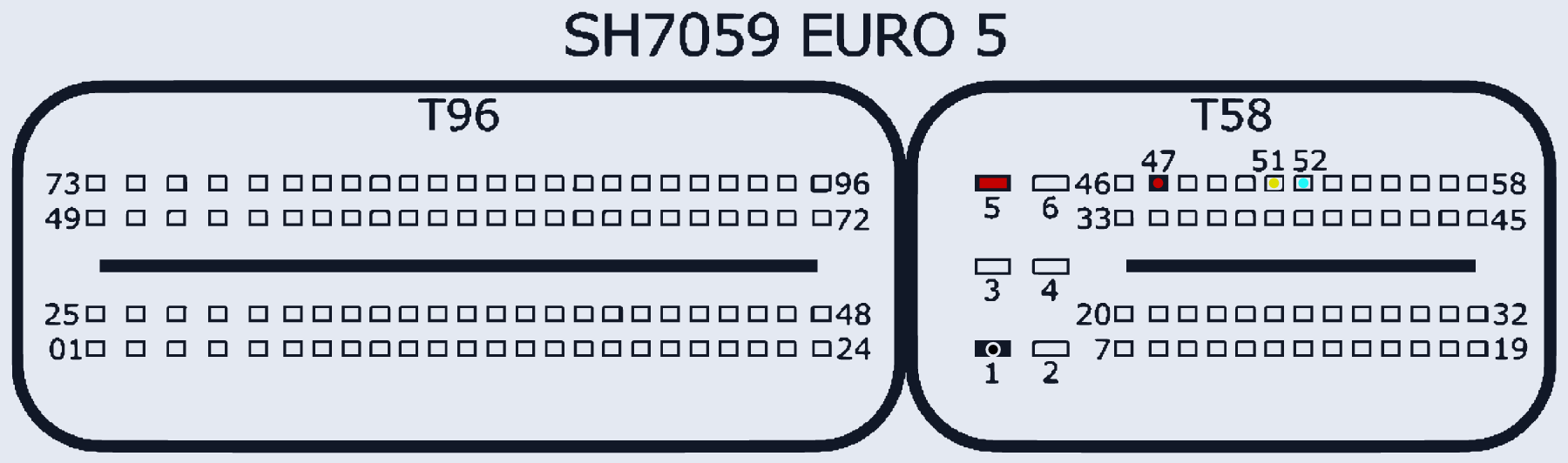 Распиновка Subaru SH7059 Euro 5 (diesel) — схема разъёма
