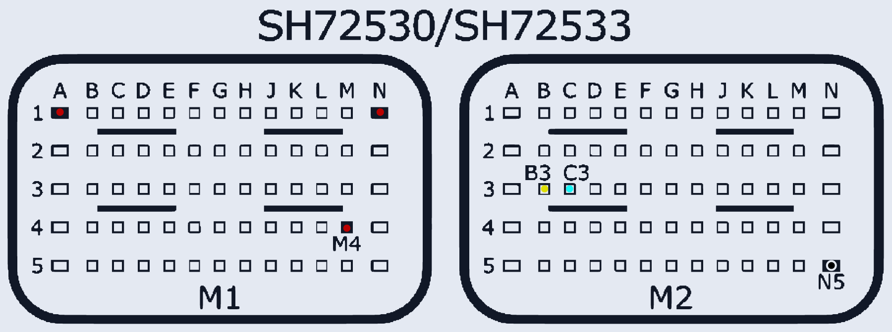 Распиновка Denso SH72530/SH72533 (Suzuki, Type1) — схема разъёма
