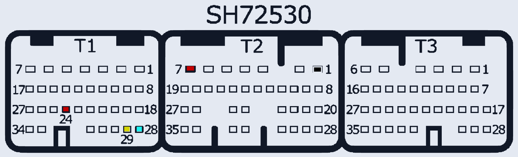 Распиновка Denso SH72530 (Suzuki, Type2) — схема разъёма
