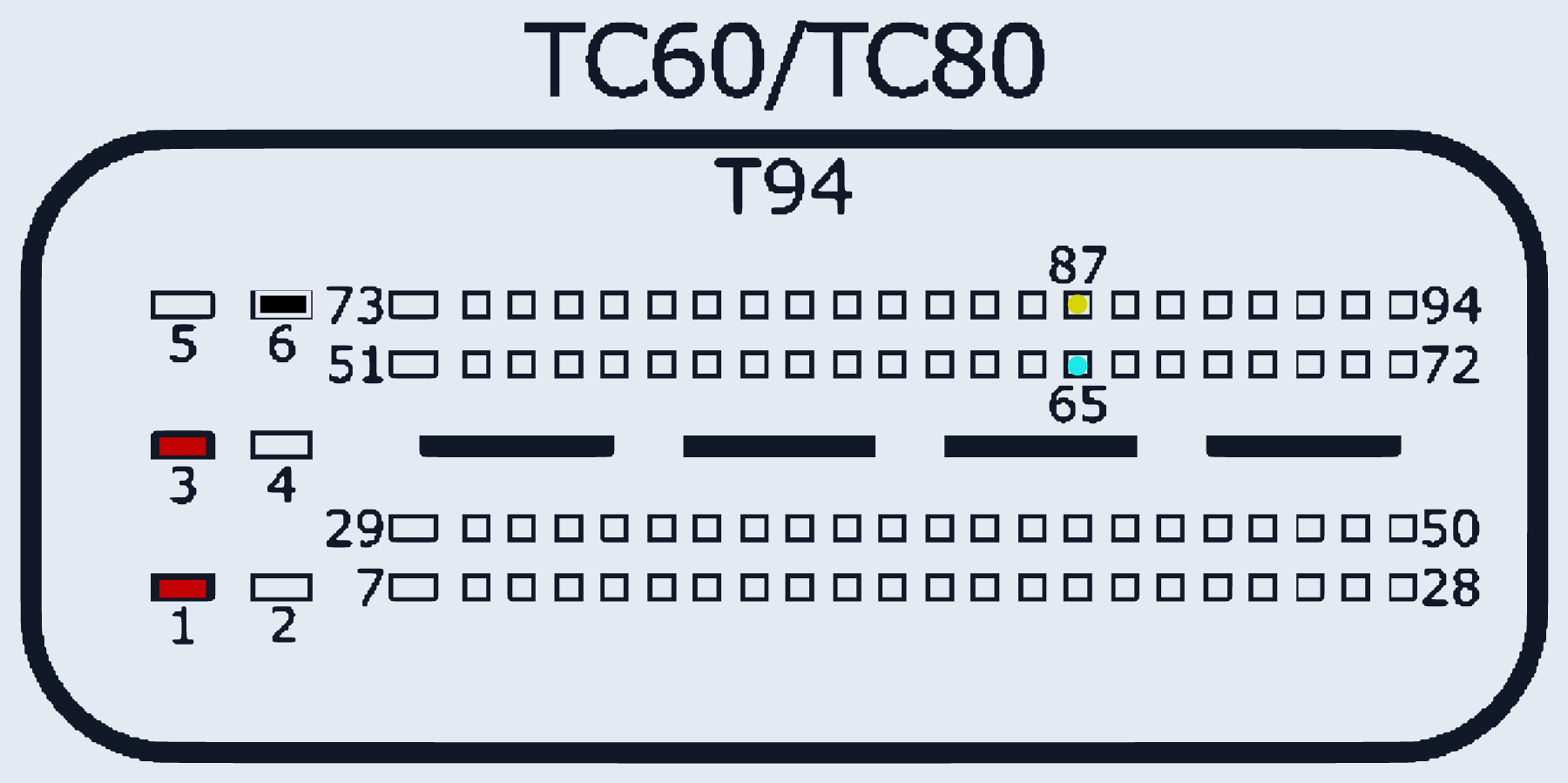 Распиновка Kia/Hyundai TC60/TC80 TCU — схема разъёма