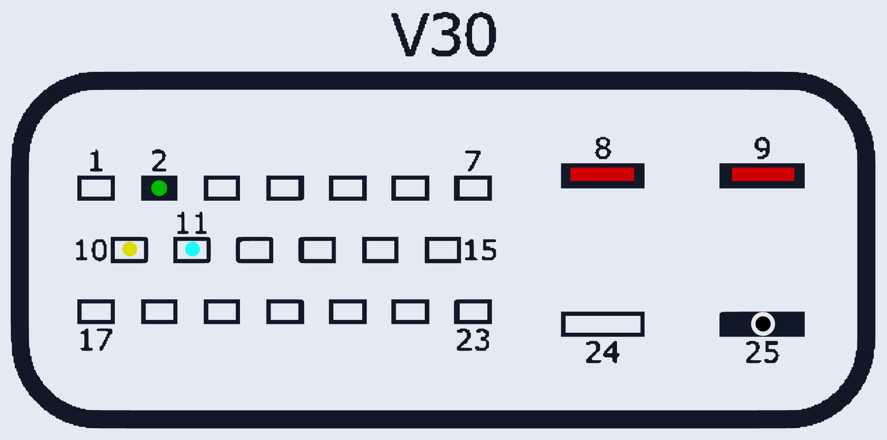 Распиновка V30 (01J) TCU (Audi) — схема разъёма