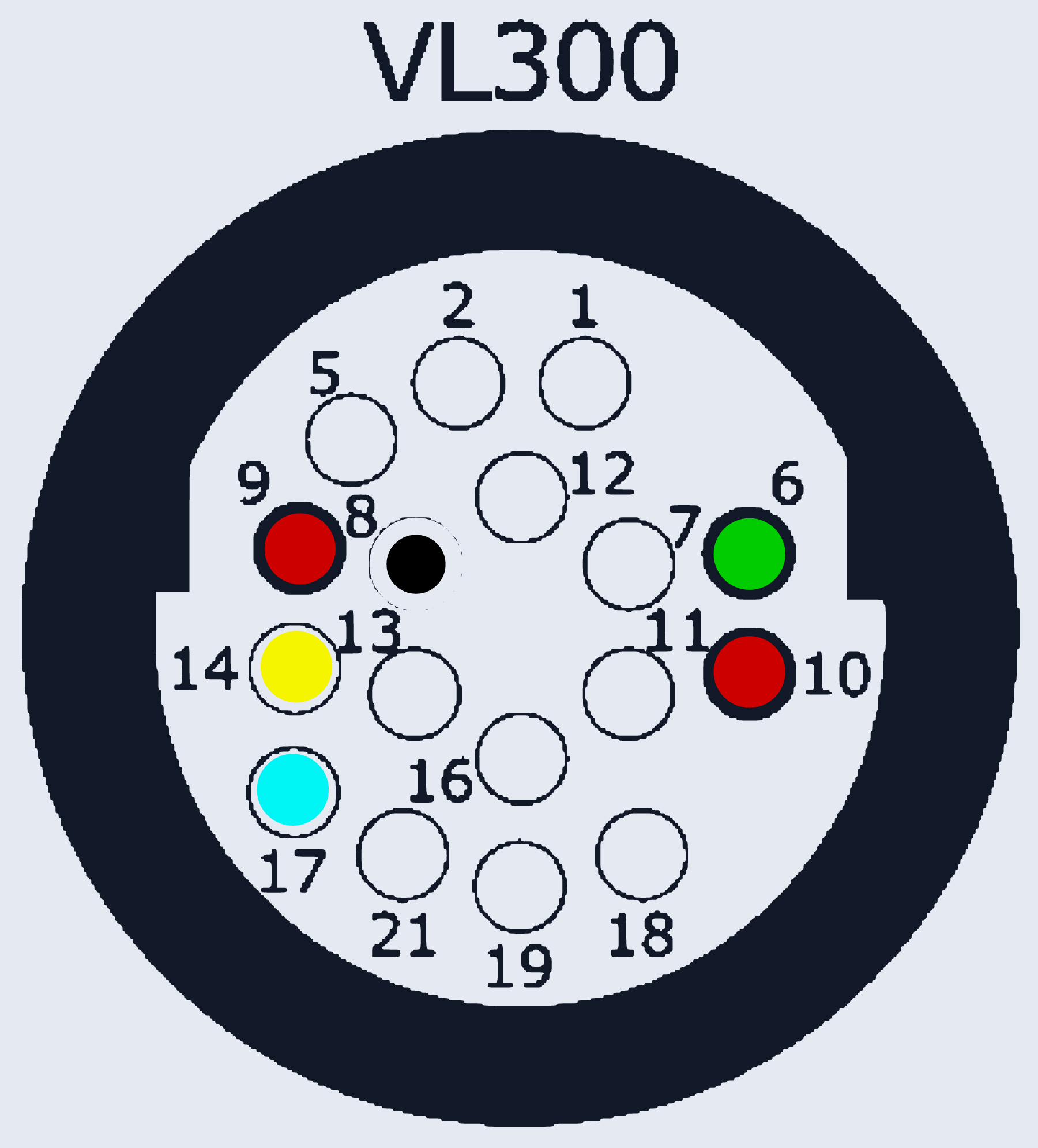Распиновка VL300 (01J) TCU (Audi) — схема разъёма